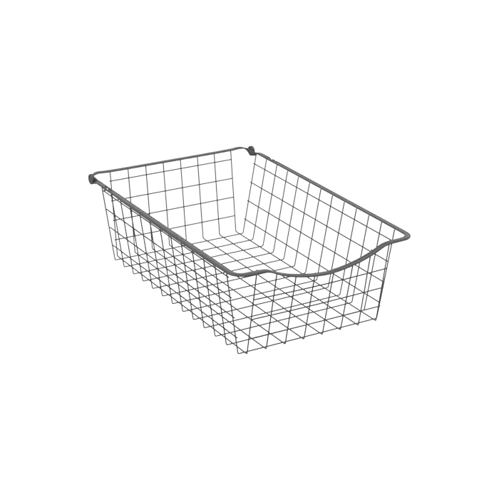 Wire basket W400 H150 D400, Dark Grey